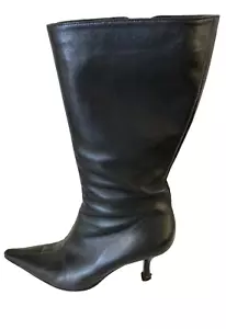 Stivali P. VERDI PARIS per RUSSELL & BROMLEY in pelle nera ""The Point"" con cerniera 3/4 38,5 - Foto 1 di 8
