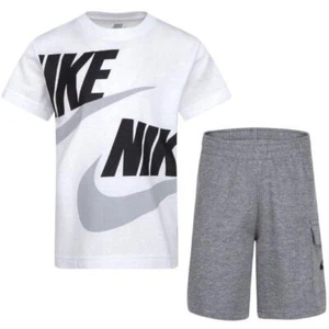 NIKE NSW HBR CARGO SHORTS - WHITE/GREY - 86J213-GEH - Picture 1 of 1