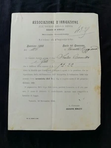 Carta Intestata Vercelli Associazione Irrigazione Ovest Sesia 1890 QX2495 - Imagen 1 de 1