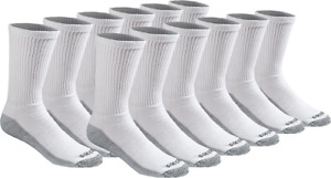 Dickies Men's Dri-tech Moisture Control Shoe Size: 12-15, White (12 Pairs) 