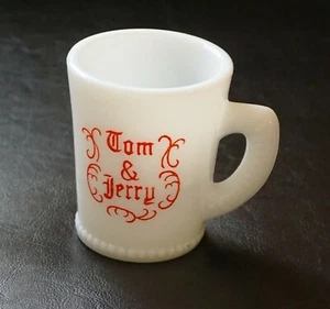 Vintage McKee Glas Tom und Jerry Weihnachten Ei Nog Punsch Becher signiert Top! - Bild 1 von 7