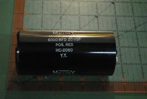 CONDENSATORE AVVIAMENTO MOTORE MALLORY 6000uF 20v HC-2060 6000mfd Nuovo con scatola - Foto 1 di 3