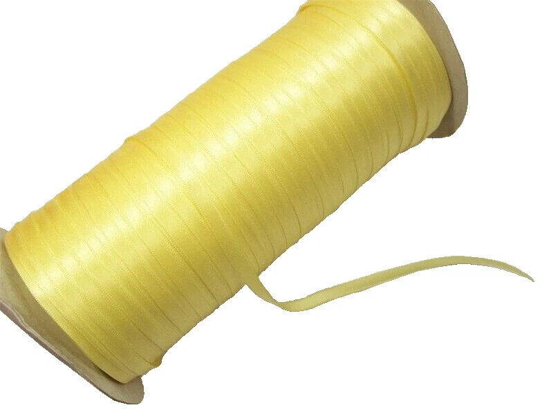 Schiff Maize Yellow Single-Face Satin Ribbon 1/4 inch wide x 10 yards B18 - Image 1 of 3