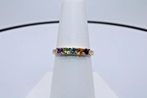 Vintage Kohls 10kt Gold Multi-Gemtone Ring With Original Tag - Picture 1 of 4