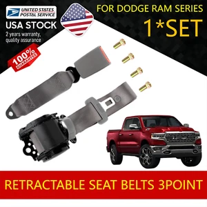 Gray 3 Point Retractable Car Seat Lap Belt For Dodge Durango 1999-2019 Series - Picture 1 of 22