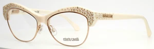 ROBERTO CAVALLI Phecda 930 024 Ivory Gold Womens Cat Eye Eyeglasses 53-16-140 - Picture 1 of 15