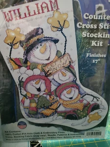 LET IT SNOW Kreuzstich Strumpf Kit Joan Elliott Design funktioniert #5409 17" - Bild 1 von 2