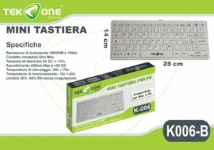 Mini Tastiera Usb TeKone K006-B Bianca Per Computer Pc Desktop hsb - Bild 1 von 1