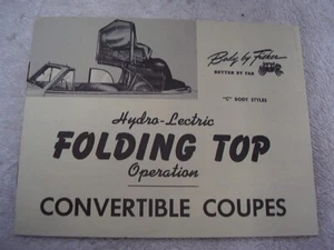 GM 1946 1947 1948 CARROCERÍA FIHER CONVERTIBLE TECHO MANUAL FRANQUEO GRATUITO CHEVROLET + - Imagen 1 de 1