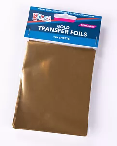 10 BLATT TRANSFERFOLIEN GLÄNZEND METALLIC GOLD KARTENHERSTELLUNG HANDWERK HOBBY STIX2 S57111 - Bild 1 von 2