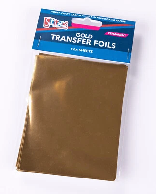 10 Hojas Transfer Láminas Brillante Oro Metalizado Tarjetería Craft Hobby Stix2 - Imagen 1 de 2