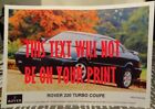 Rover 220 Turbo Coupe A3 Poster of press photo 42cm x 29.7cm (gloss photocard)
