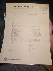 1964 PHILADELPHIA EAGLES Signed Letter Owner JERRY WOLMAN Embossed Eagle! RARE🏈 - Picture 1 of 12