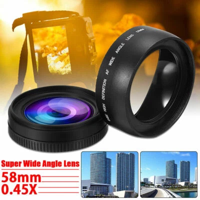 58MM 0.45X Super Wide Angle Lens For Canon EOS 1000D 1100D 500D Rebel T1i T2i T3 - Image 1 of 4