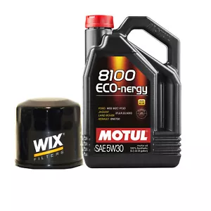 5L Motul 8100 ECO-NERGY 5W30 Wix Filter Motor Oil Change Kit API SL - Picture 1 of 1