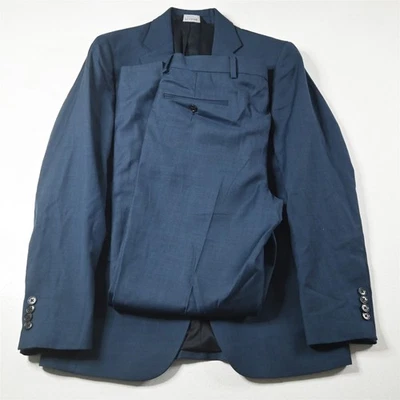 Jos A Bank 38R 34x32 Blue 100% Wool Traveler Mens Jacket Pants Suit - Image 1 of 4