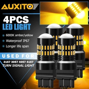 AUXITO 3157 3156 Amber yellow LED Turn Signal Parking Light Bulb Error Free 4X - Picture 1 of 10