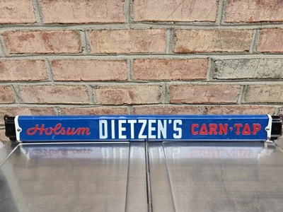 Vintage Holsum DIETZEN'S Corn Top Bread Door Push Embossed Sign General Store - Image 1 of 4