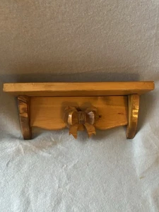 Vintage 12” Wood Ribbon Bow Wall Hanging Shelf Cottage Grandma Core - Picture 1 of 9