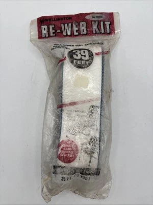 Vintage Wellington RE-WEB KIT Lawn Chair Webbing 39” x 2 1/4" White Blue W20039 - Image 1 of 3