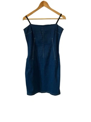 Vestido de mezclilla para mujer 12 elástico de longitud media con correa ajustable Foto 1 de 4