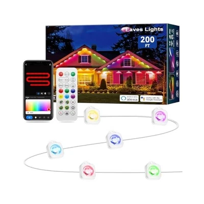 Hágalo usted mismo Modos de escena Luces de Navidad al aire libre, 144 LED, IP67 Impermeable, App Foto 1 de 4