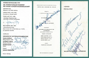 Lot of 2 Signed VIENNA Concert Programs - SAWALLISCH (1961) & FERENCSIK (1979) - Picture 1 of 5