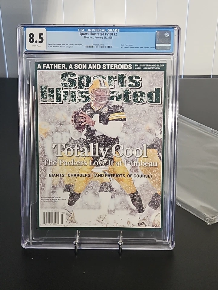Revista ilustrada Brett Favre Sports quiosco 21 de enero de 2008 CGC 8,5 Foto 1 de 2