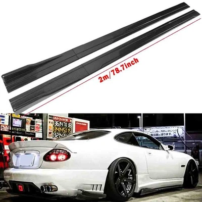 78.7"/2M Carbon Fiber Side Skirts Extension Rocker Panels Lip For Jaguar XKR XK8 — 第 1/4 张图片