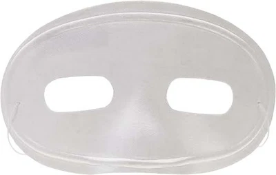 White Satin Domino Masquerade Venetian Eye Mask Adult Costume Accessory One Size - Image 1 of 2
