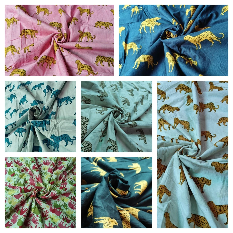 Indian Fabric Cotton Fabric By Yard Hand Block Print fabric Dressmaking Paisley - Image 1 of 1