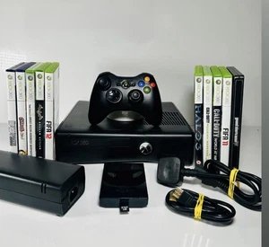 XBOX 360 SLIM Console 250gb  | 1 Controller + 10 FREE GAMES! - Picture 1 of 3