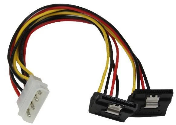STARTECH Molex LP4 Male to 2x 90deg SATA Female Power Connection Lead 305mm - Image 1 of 1