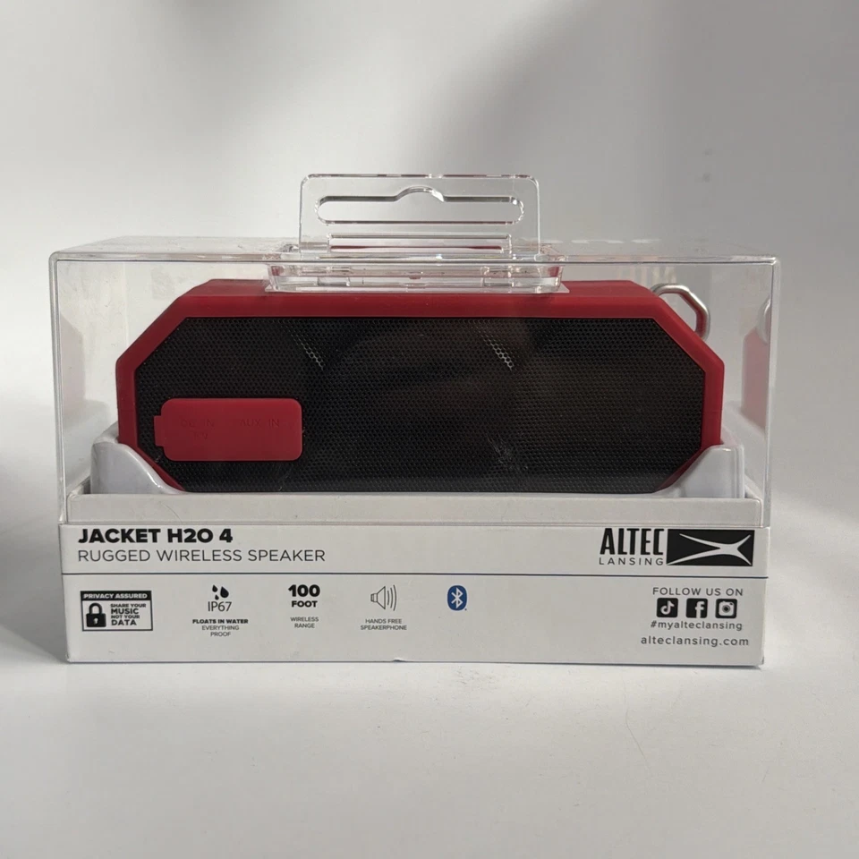 Altec Lansing LifeJacket H2O 4 Waterproof Bluetooth Rugged Witeless Speaker Red - Image 1 of 4