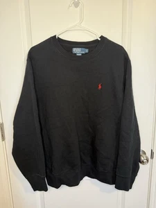 Polo Ralph Lauren Sudadera Cuello Redondo Para Hombre Grande Moderna Micro Vellón Forrada Negra - Imagen 1 de 5