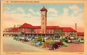 Postkarte Union Station Portland Oregon Leinen unbesendet - Bild 1 von 3
