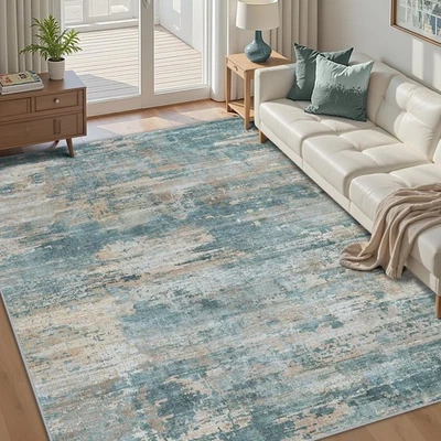 Alfombra de área alfombras de sala de estar: alfombra 6x9 para dormitorio lavable a máquina con antideslizante... Foto 1 de 4