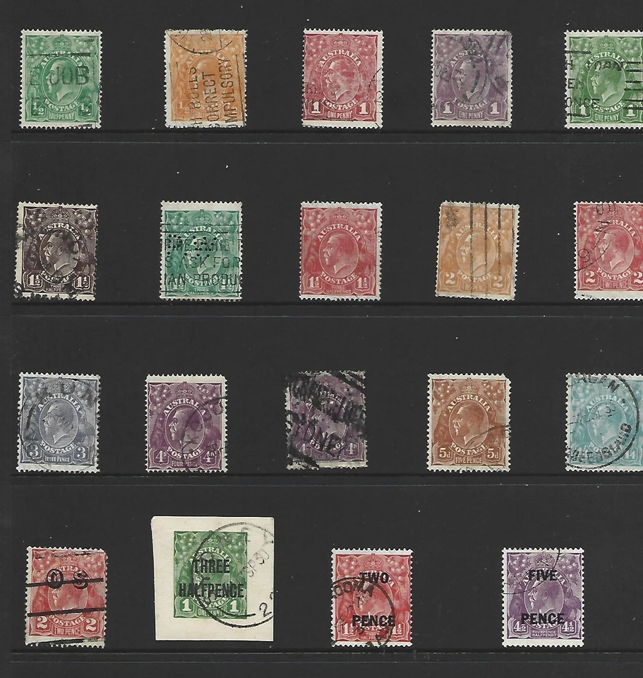 Selection 19  Australian King George V Stamps Used - Image 1 of 1
