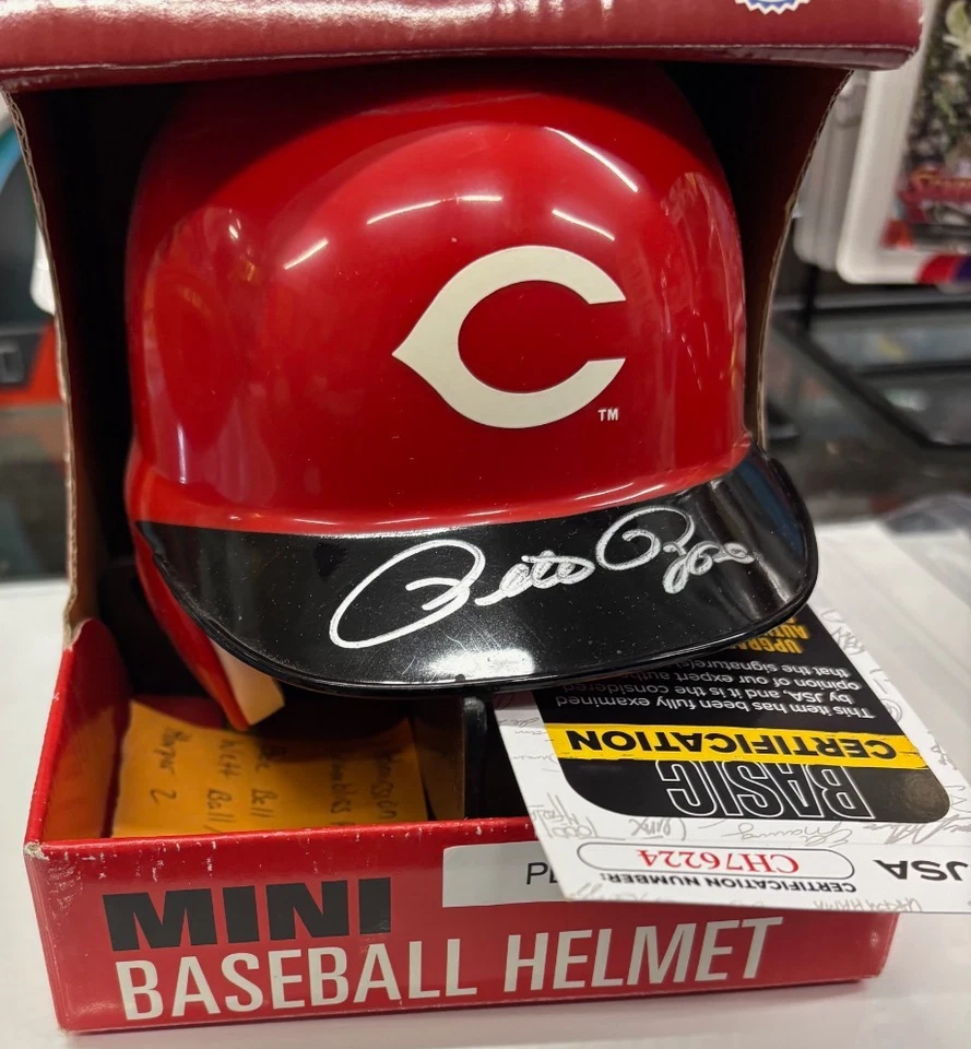 JSA AUTHENTICATED PETE ROSE REDS MINI HELMET REAL NOCE LOOK! - Image 1 of 1