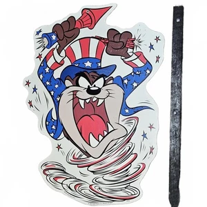 Vintage Tasmanian Tazmanian Devil 4th of July Yard Sign Looney Tunes 1998 USA - Picture 1 of 12