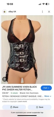 Ann Summers PVC Bound Corset Top Fetish Mistress Dominatrix Size Medium  - Image 1 of 4