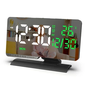 7" LED Wecker Digital Alarmwecker Temperatur Uhr Schlummerfunktion Tischuhr - Bild 1 von 16