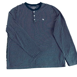 abercrombie & fitch herren xxl henley hemd grau weiß gestreift muscle y2k hipster - Bild 1 von 7