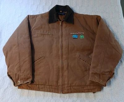 CalTrans Detroit Style Jacket Mens Medium Canvas Work Barn Chore Corduroy Collar - Image 1 of 4
