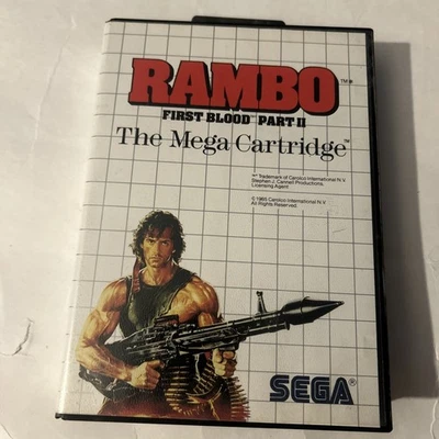 Rambo: First Blood Part II (Sega Master, 1986) Case & Game untested  - Image 1 of 4