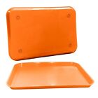 Plastic Eating Food Serving Tray for Cafeteria Lunch Kids 13.25' x 9.75', Orange