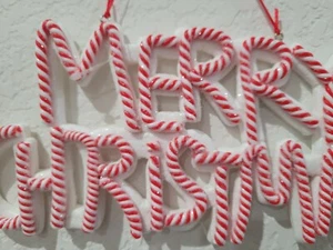 Weihnachten Urlaub rot weiß Zuckerstange Pfefferminz Baumschmuck Dekor  - Bild 1 von 2