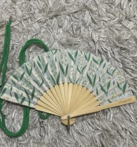 VIP Christian Dior Novelty GREEN Folding Fan with neck strap NEW limited JAPAN - Picture 1 of 7