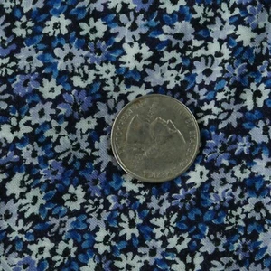 2.38Y x 57" Rayon Fabric Vintage 90s Blue Dainty Floral Grunge Dress Apparel - Picture 1 of 6