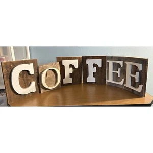 Rustic Farmhouse Coffee Letters/sign -Indivual Hanging- Handmade - Picture 1 of 2